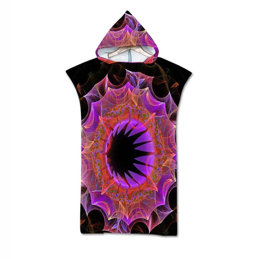 Custom Wholesale Custom Microfiber Suede Hooded Surf Travel Beach Changing Surf Poncho Towel