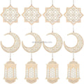 2023 Islam Eid Ramadan Mubarak Decorations Hanging Wooden Lantern Baubles Pendant Muslim Islam Plaque Sign Ornament