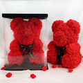 Artificial Flowers 40cm Flores Al Por Mayor Dry Floral Foam Decoration Bespuma De Flores Rose Bear With Gift Box