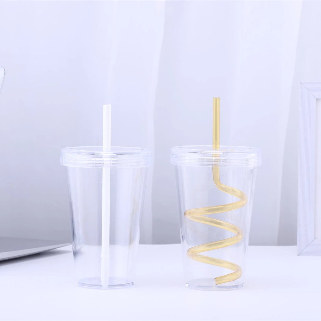 Wholesale Custom logo Plastic Water Tumbler Water Bottle Single Wall Tumbler Outdoor clear Tumbler Cups in Bulk