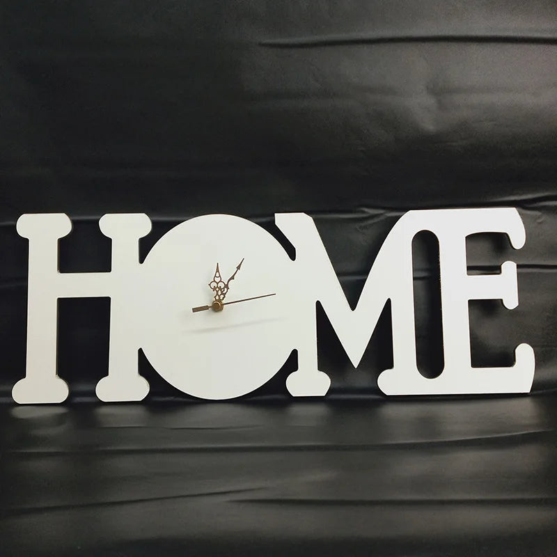 RubySub 475*175*5mm HOME Shape MDF Custom Wood Sublimation Wall Clock Blanks