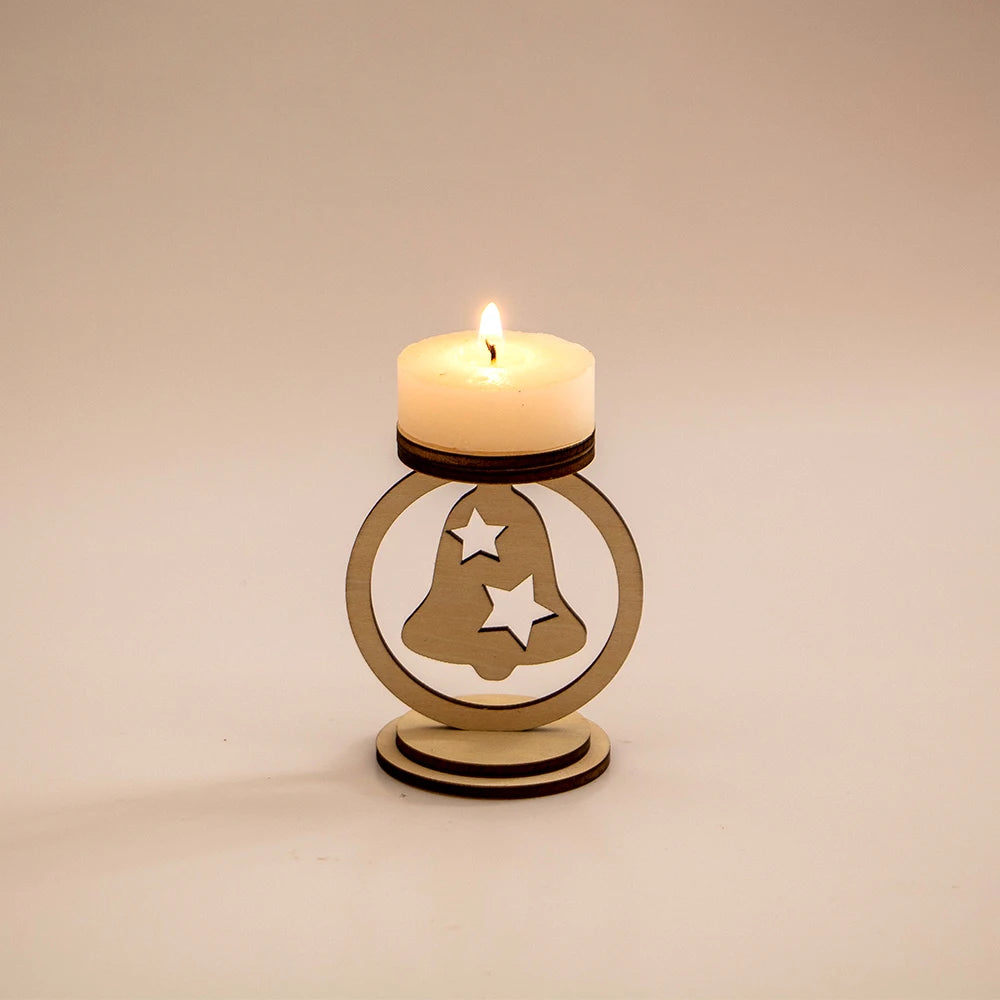 Christmas Tree Wooden Candle Holder Laser Carved Candle Holder for Christmas Decoration