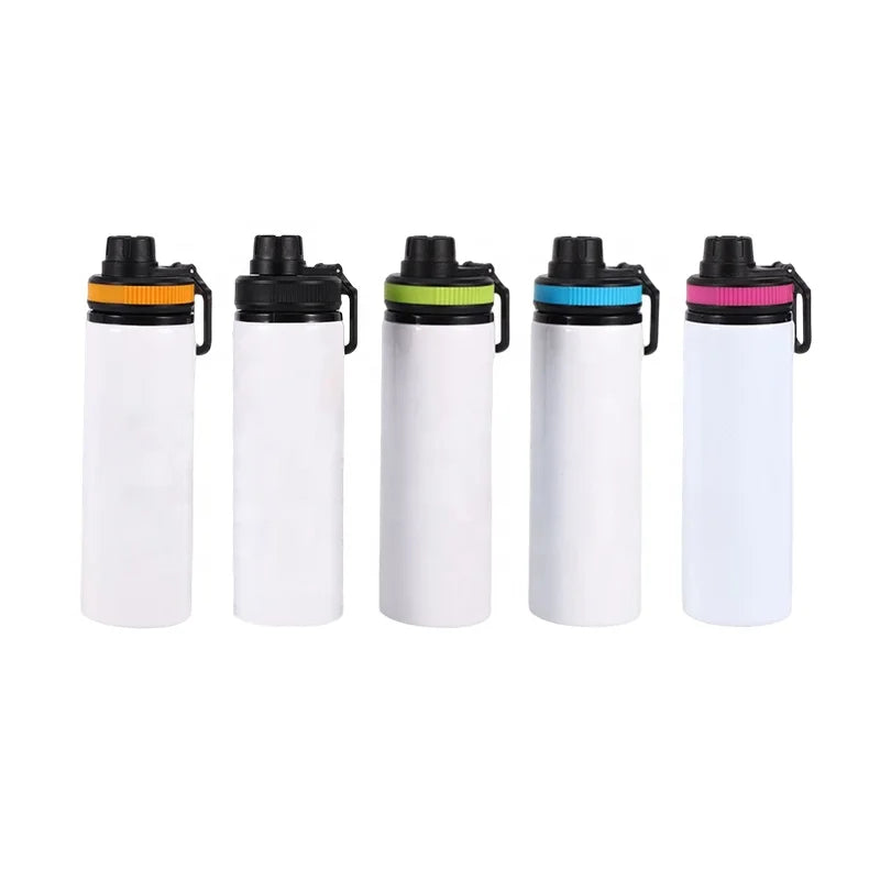 Custom Logo 750ML Aluminum Sublimation Water Bottles with Handle Lid Sublimation Blanks 750ml Sport Water Bottles