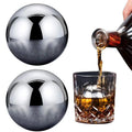 Pack of 2 Metal Whiskey Cooling Chilling Stones Reusable Stainless Steel Ice Cubes Ice Ball