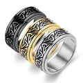 Trendy Celtic Spinner Rings Relieving Stress Anxiety Rings Vintage Triangle Knot Rings Jewelry for Women Men Gift