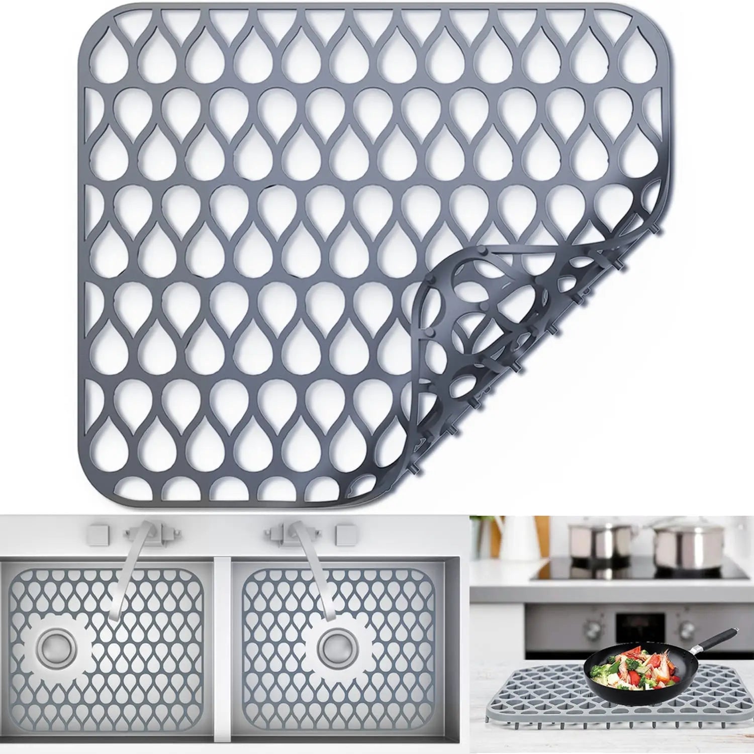 Factory Outlet Large 66x35CM Silicone Kitchen Under Sink Mat Waterproof Anti-Slip Cupboard Drain for Kitchen Tableware