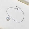 B475 9-10mm 925 Sterling Silver Gold Plated Wholesale Freshwater Pearl Charm Bracelet  Bangle Fancy Jewelry for Women