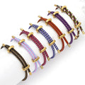 Wholesale DIY Multi Color Hardmade Lucky Bead Wove Steel Wire Couples Bracelet Jewelry for Women Men