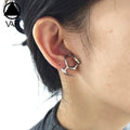 VAF New Design Stainless Steel Embedded Hollow Shaped Polishing Earrings Women Verblasst Nicht Not Allergic