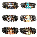 Women's Lava Stone Natural Moonstone Bead Chakra Diffuser Bracelet Tibetan Buddha Design Diamond Main Stone Pearl Material
