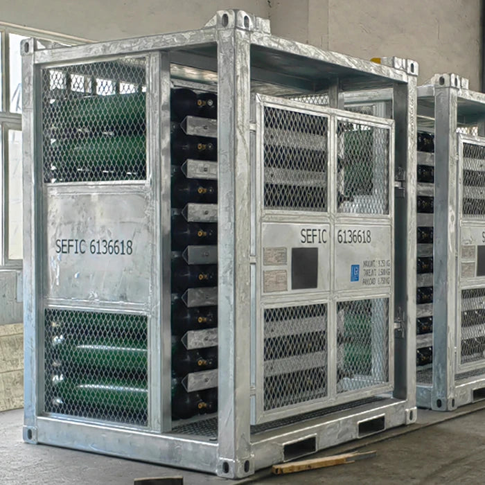 Industrial Storage Durable Gas Bottle Rack Offshore Container DNV Oxygen Gas Cylinder Rack 8x8 64units Cylinder