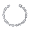 Luster Jewelry 3ct Trendy Shape Fashion 925 Sterling Silver Vvs Moissanite Diamond Bracelet for Women
