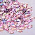 JUNAO 7*15mm Horse Eye Stones Bulk 2000pcs Non Hotfix Stones With Hole Flatback Sew on Clothing Accessories