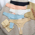 Wholesale Japanese Style Women's Seamless Thongs Panties Low-Rise Lace Silk T-Back Underpants Knitted Weaving Method
