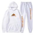 Unisex High Quality Cotton Jogging Suit Customized Printed Comfortable Kangaroo Pocket Sweatshirt and Drawstring Sport Pants Set