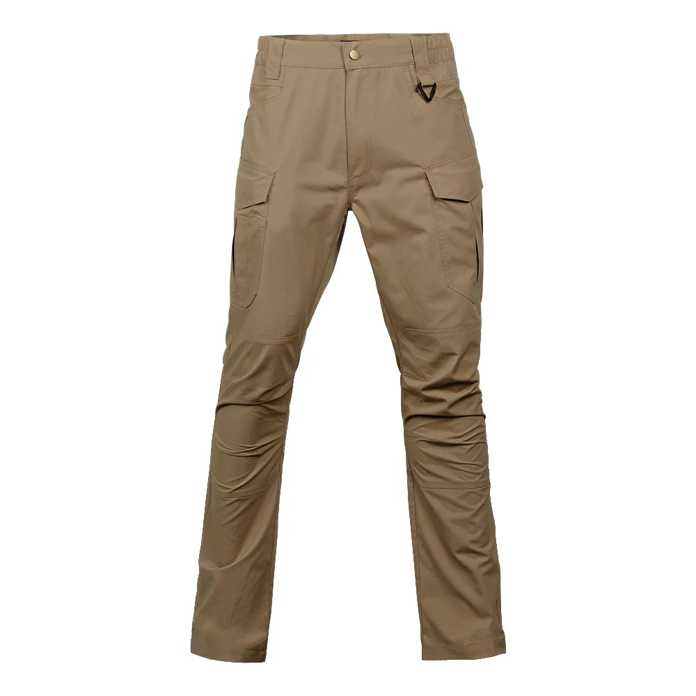 Men's Assault Tactical Straight Canvas Mid Waist Breathable Windproof Lightweight Outdoor Combat Cargo Trousers