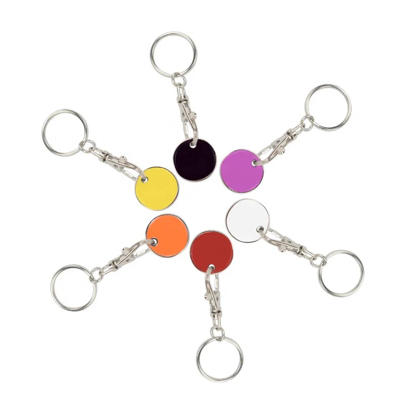Hot Shopping Trolley Chips Compatible With Europe German Shopping Trolleys Remover Custom Double Sides logo Keychain