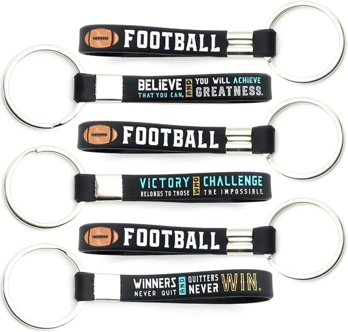 Wholesale Pack Football-Themed Key Chains Bulk Rectangle Pattern Woven Technique for Gifts Party Favors Dog Fruit Panda Designs