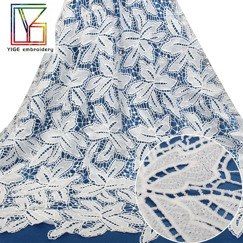 Best Selling Fancy Lace African Nigerian Water Soluble Embroidery Dresses Fabric Guipure Lace Fabric
