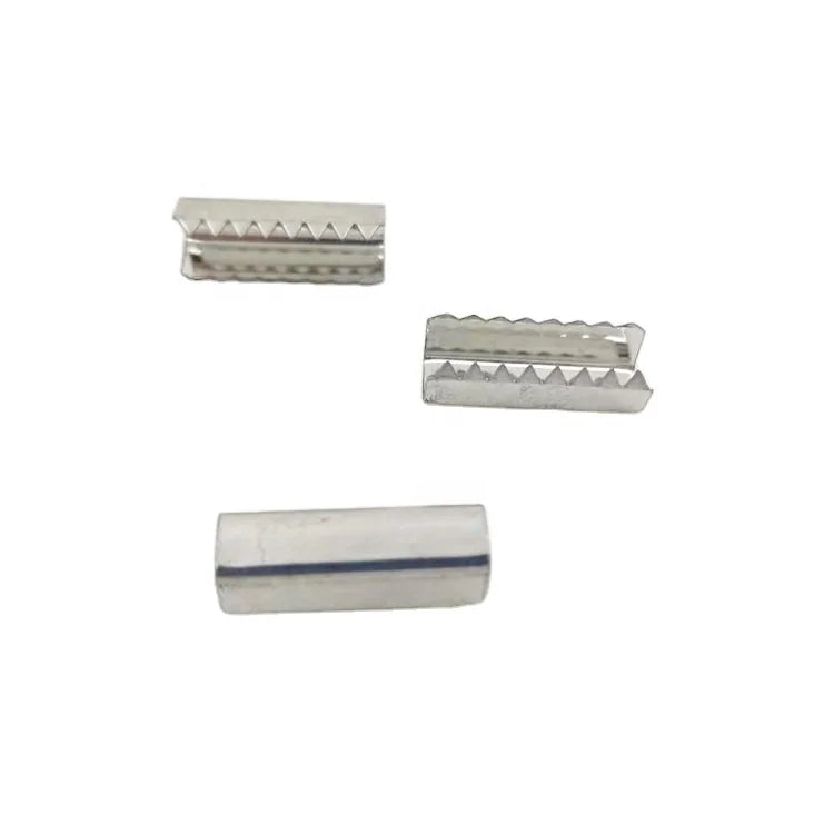 Factory Sale Big Size Elastic Cord Iron Crimp Clips Nickle Color 25mm Iron Crimp Cord Join Connector