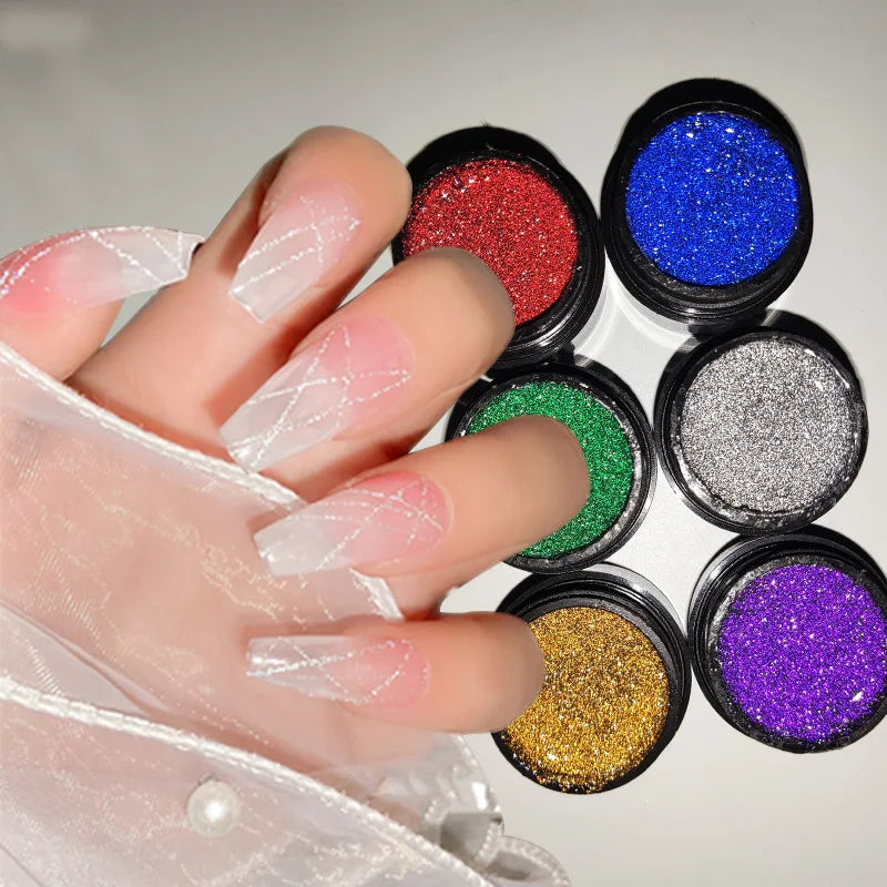 Wholesale Professional Nail Spider Glitter Gel Liner 6 Colors Reflective Gel Polish