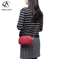 Andong Zipper Shoulder Sling Bags for Women Cowhide Leather Crossbody Mini Bag Small Phone Pocket