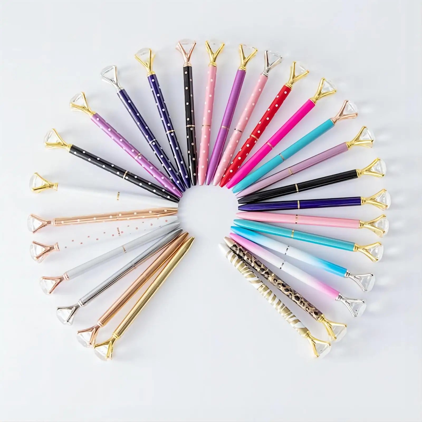 High Quality  Kawaii Diamond Crystal Glass Stones Reusable Gift Ballpoint Pen