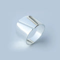 925 Sterling Silver Wide Plain Ring Adjustable Open Statement Geometric Shape Simple Knuckle Rings Fashion Jewelry for Women
