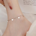 WMB89 Stylish Simple Beads Chian with Round Pieces Charm Anklet Bracelet Summer Beach Beads Anklet Adjustable for Women