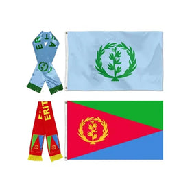 Eritrean Scarf Custom Historical Eritrean Women with Double-sided Flag Eritrea Historycal Blue Flag Scarf