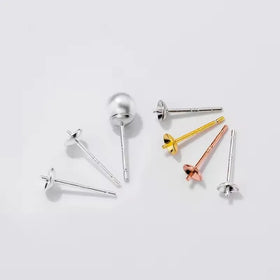 GP Stud Post Earring Accessories 925 Sterling Silver Stud Earrings Wholesale for Women DIY Jewelry Making Wholesale