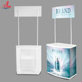 Sleek Portable Counter High Impact PP Plastic White CMYK Digital Printing 81x80x40cm Easy Installation Display Stand Promotions