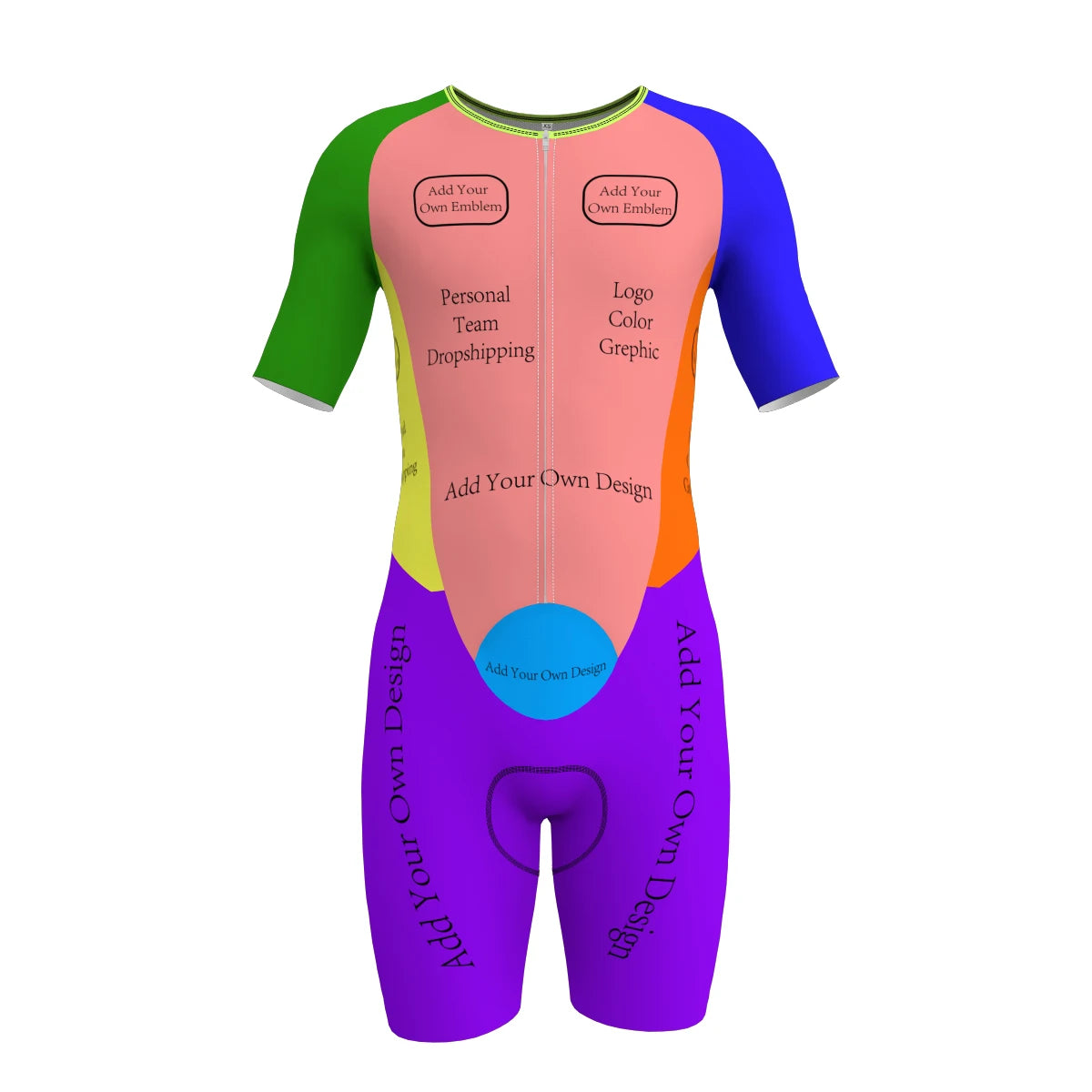 HIRBGOD Men's Customizable Triathlon Goods Shirt Tri Garment Running Bike Swim Triathlon Tri Apparel Jersey Wear 3 Back Pocket