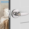 Roeasy Door Lever Handle Lock Door Lock Handle Set Swing Entry Privacy Lockset Stainless Steel Tubular Leverset Door Handle Lock