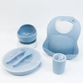 Manufacturing Baby Tableware Items Snakc No Spill Suction Dinnerware Baby Feeding Bibs Sippy Cup Bowl Plate Spoon and Fork Set