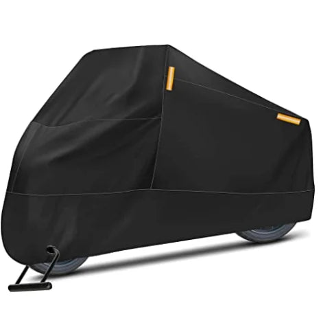 Woqi All Season Waterproof Motorcycle Cover With Lock Holes Tear-Proof Portable Motorbike Cover