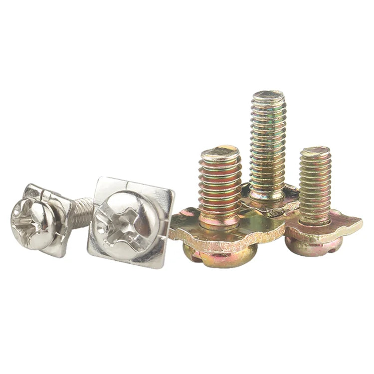 Hot Sale Carbon Steel Pan Head Phillips Sems Screws with Square Washer