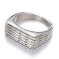 Hot Selling Simple Silver Stainless Steel Ring Trendy Oval Cut Diamond for Wedding or Party No Fade Jewelry for Women and Men