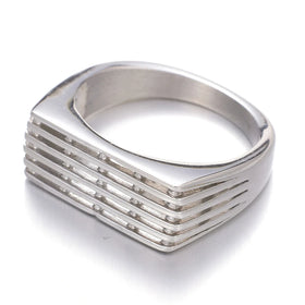 Hot Selling Simple Silver Stainless Steel Ring Trendy Oval Cut Diamond for Wedding or Party No Fade Jewelry for Women and Men