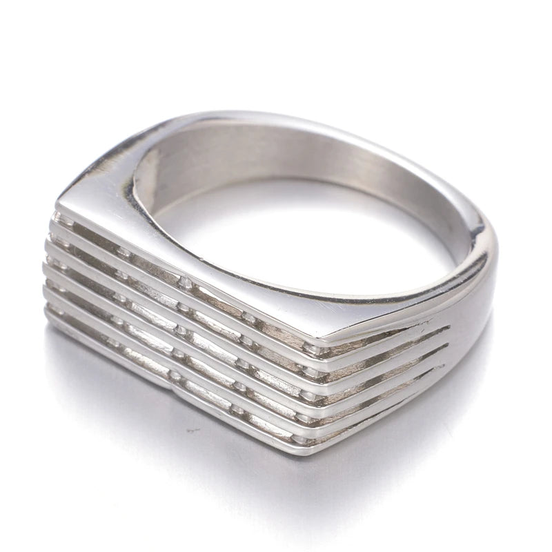 Hot Selling Simple Silver Stainless Steel Ring Trendy Oval Cut Diamond for Wedding or Party No Fade Jewelry for Women and Men