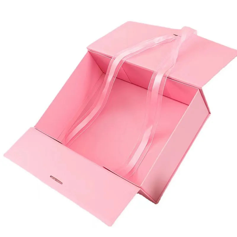 2025 Hot Bow Folding Delivery Exquisite Ribbon Flap Envelope Gift Box Wholesale