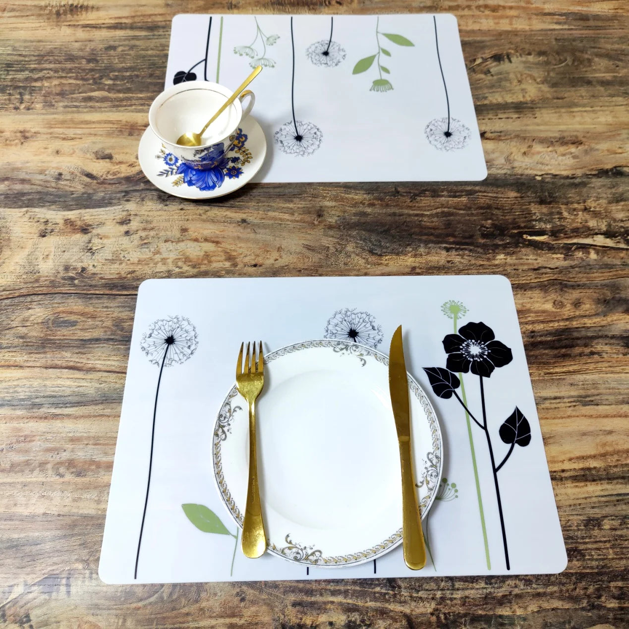 Custom Printed  Design Logo Waterproof  Silicon Dining Table Mats Non-slip Placemat Mat