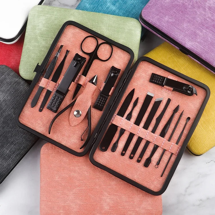 15 Pieces Professional Manicure Set Manicure Nail Clippers Pedicure Kit Grooming Kits Beauty Tool Travel Nail Clippers