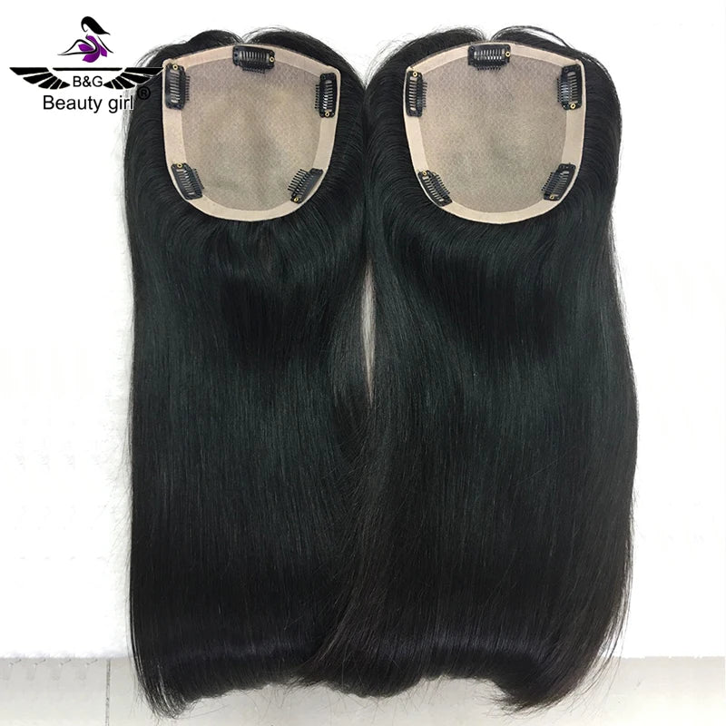 Breathable Thin Base Luxury Virgin European Hair With Dark Brown Petite Hair Toppers for Women Human Hair