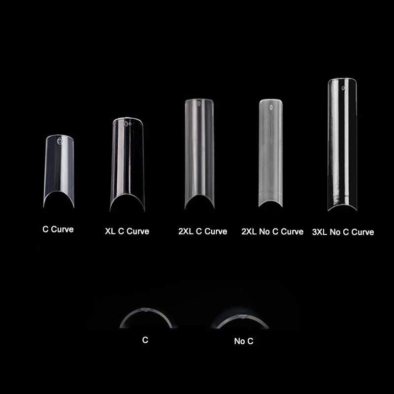 ABS Clear False Nail Tips 3xl XL XXL XXXL Short Long Tapered Flat No Non C Curve Square Nail Tips