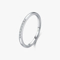 Anniversary Wedding Band Simple Fine Jewelry 925 Sterling Silver Minimalist Clear Cubic Zirconia Stacking Ring for Women