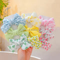 Korean Baby Girls Hair Clip Accessories 3pcs/set Printing Fabric Bowknot Hairpins for Kids Bow Headdress Headwear Wholesale