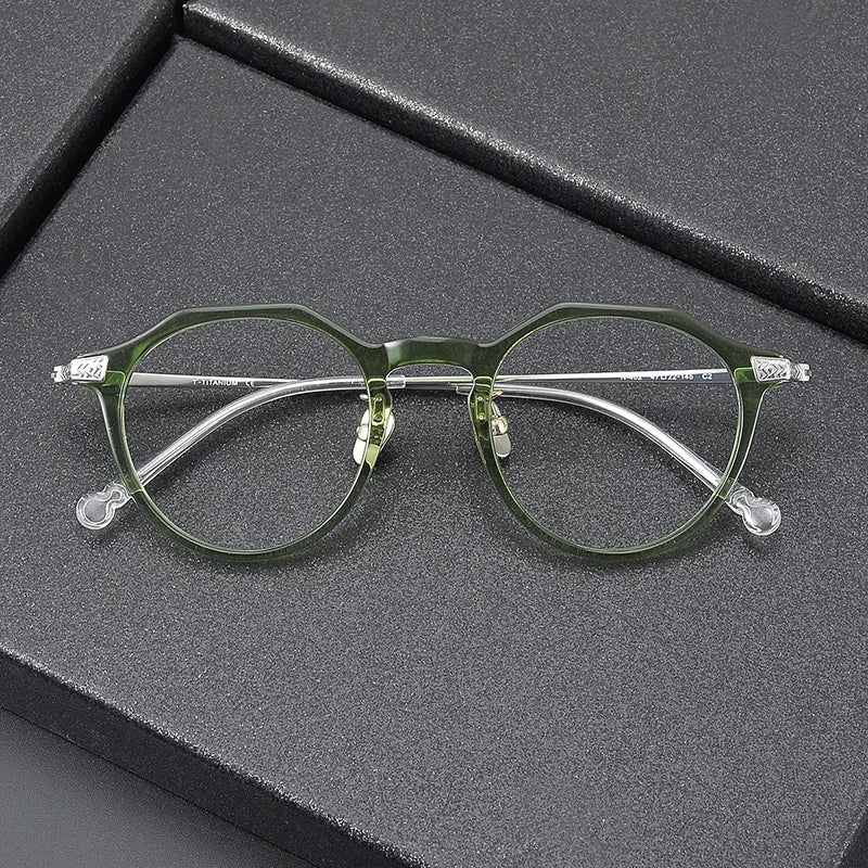 N-402 New Glasses Frame Simple and Elegant Style Oval Frame Glasses Acetate Titanium Spectacles Reading Glasses