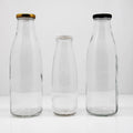 Wholesale square Cylinder Glass Milk Bottle 8oz 12oz 14oz 32oz Glass Bottle for Milk with Plastic Lid