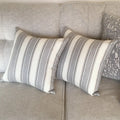 Multi Color Stripe Decorative Faux Linen Oblong Throw Pillow Cases Soft Linen Textured Cushion Covers for Bedroom/